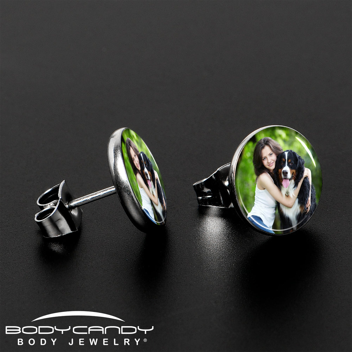 Custom Full Color Photo Stud Earrings