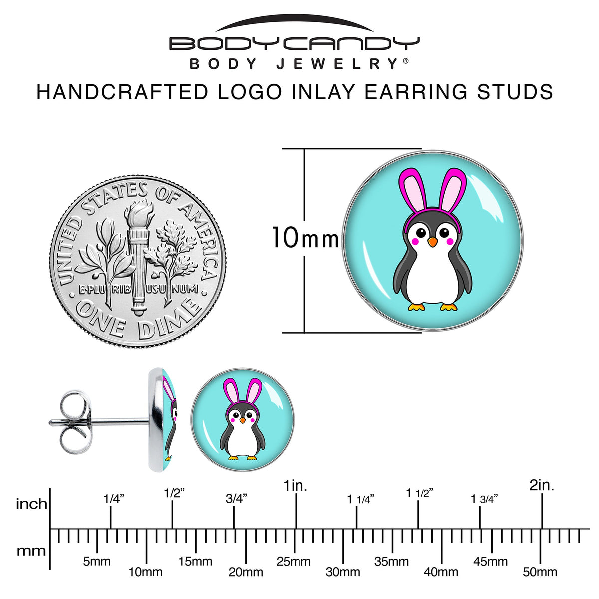 Bunny Penguin Stud Earrings by Onyx O