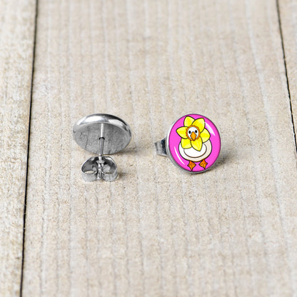 Daffodil Duck Stud Earrings by Onyx O