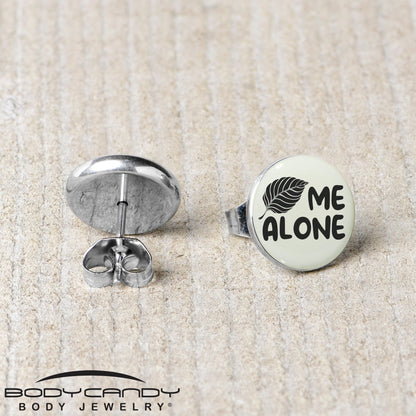 Leaf Me Alone Glow in the Dark Stud Earrings by Onyx O