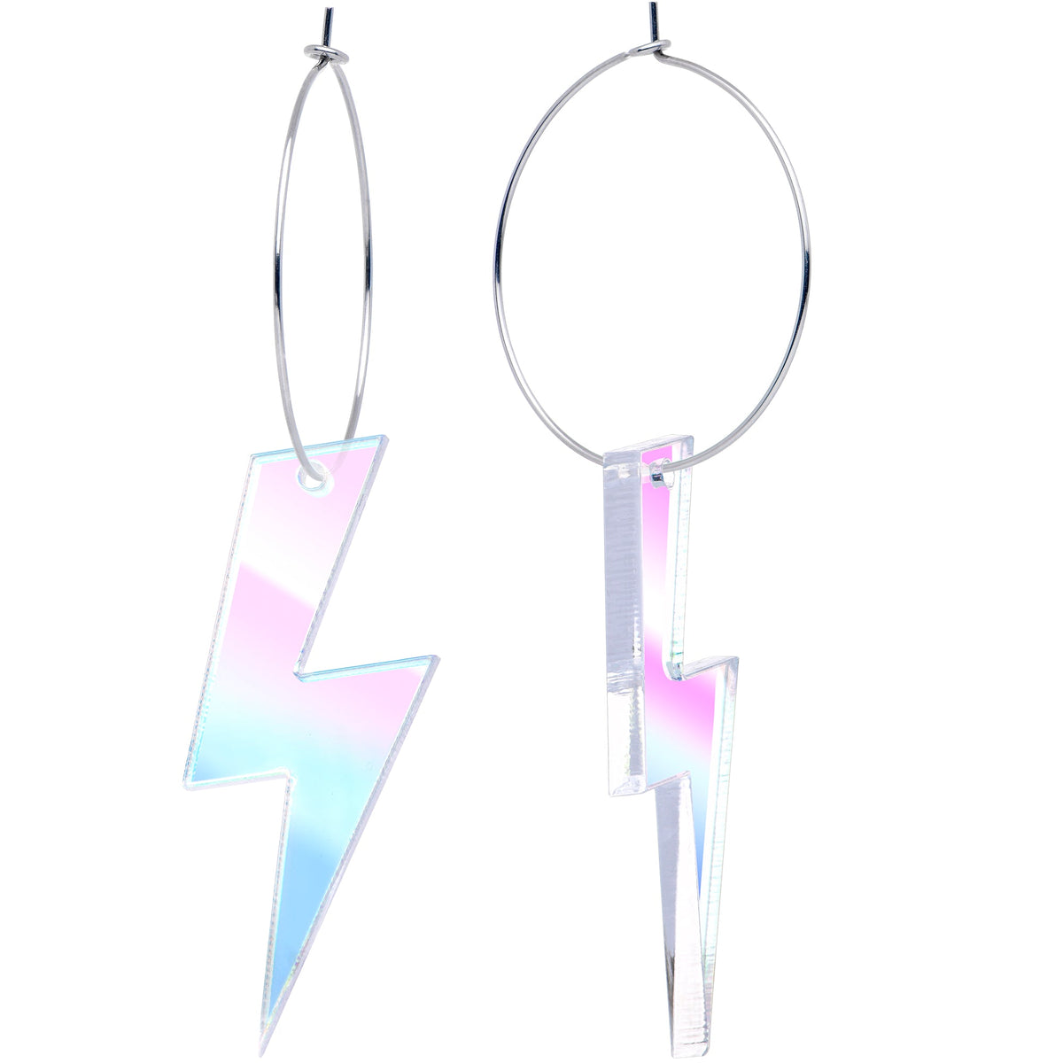 Acrylicious Lightning Bolt Hoop Earrings