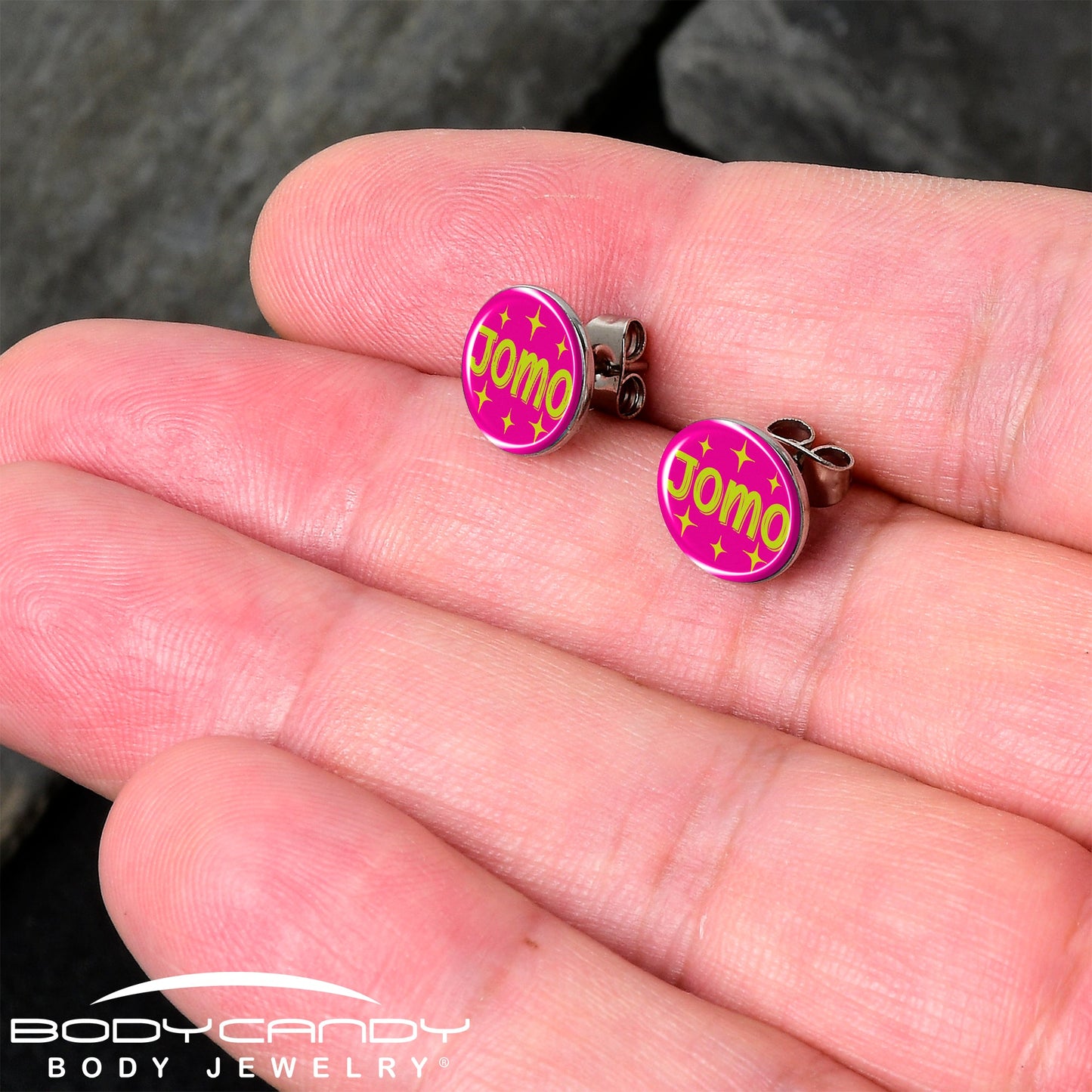Pink JOMO Stud Earrings by Onyx O
