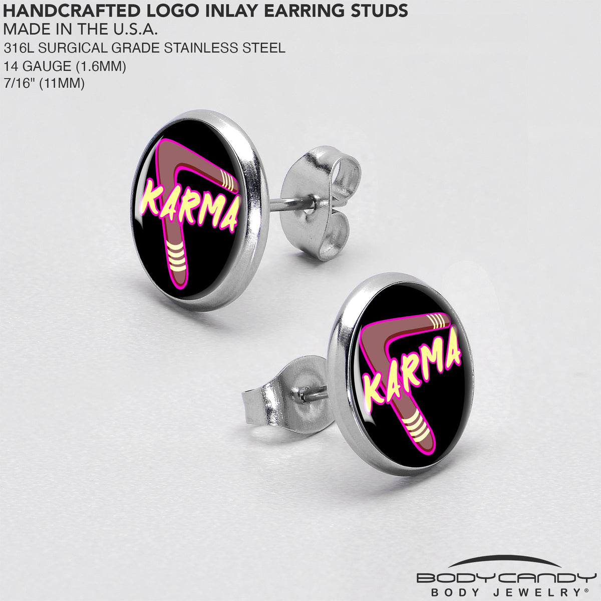 Karmic Boomerang Stud Earrings by Onyx O