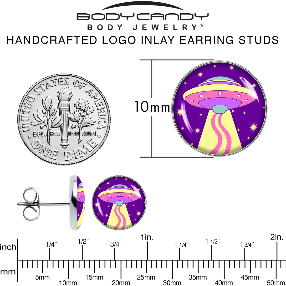Style Space Invasion UFO Stud Earrings by Onyx O