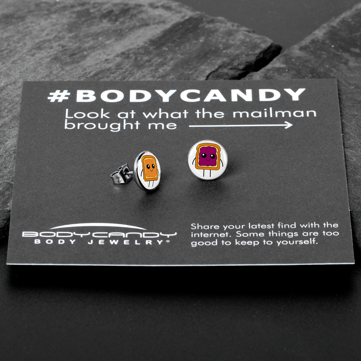 PB and J Peanut Butter and Jelly Sandwich Stud Earrings by Onyx O