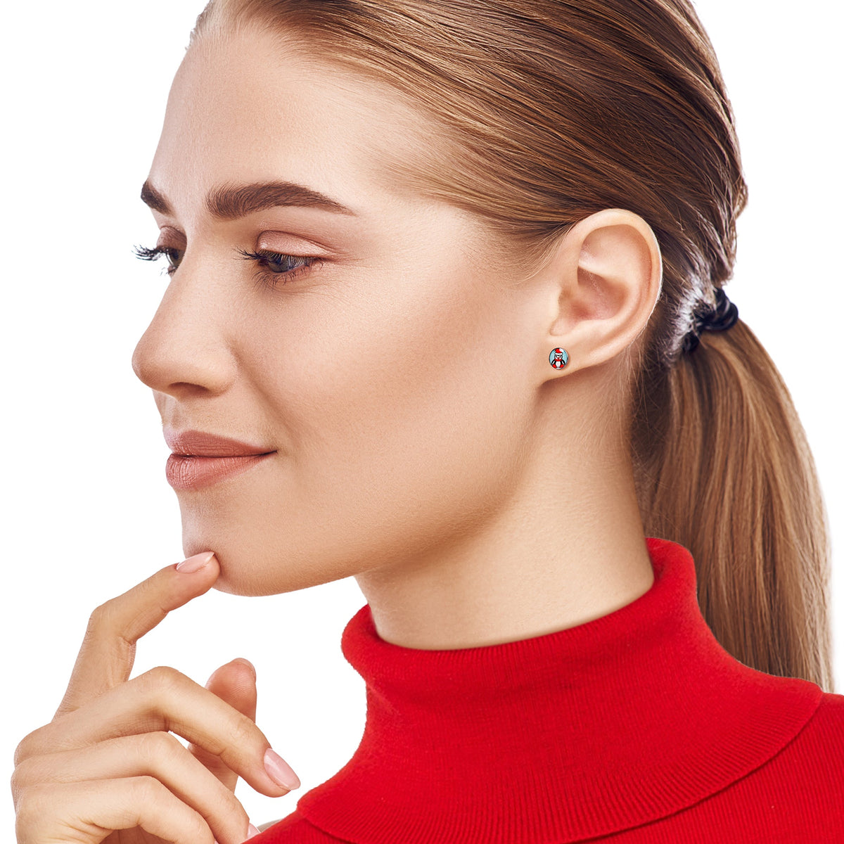 Snowfall Holiday Penguin Stud Earrings by Onyx O