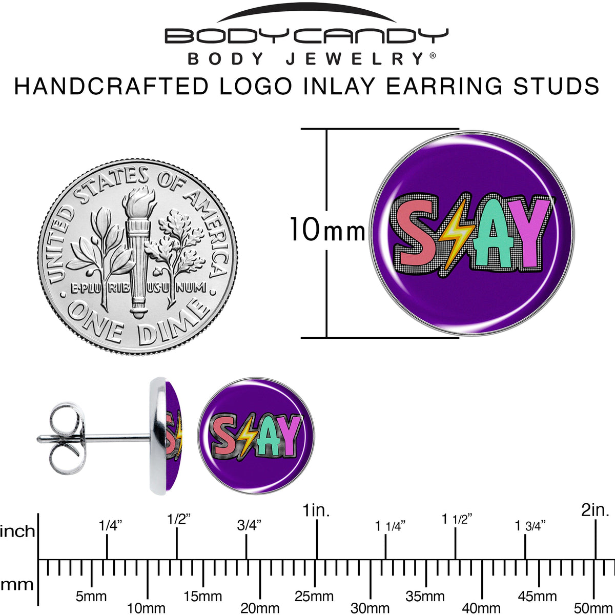 Colorful Lighting SLAY Stud Earrings by Onyx O