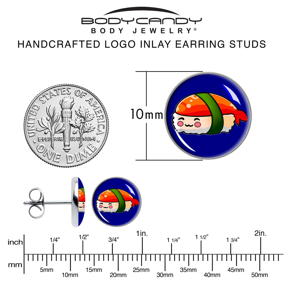 Sushi Stud Earrings by Onyx O
