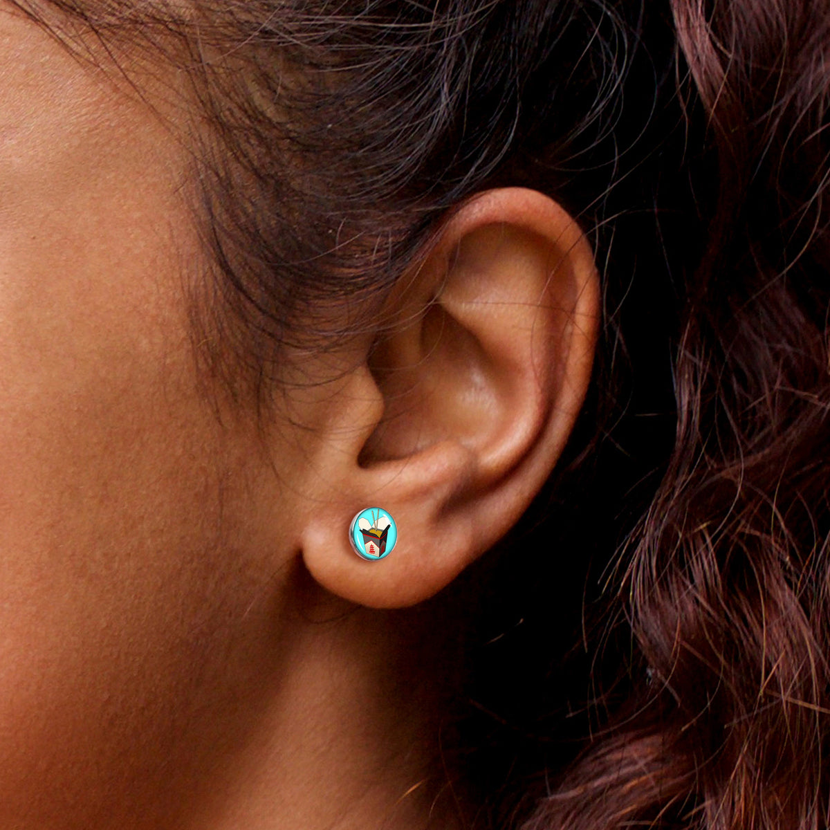 Chinese Take Out Stud Earrings by Onyx O