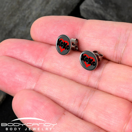 XOXO Heart Stud Earrings by Onyx O