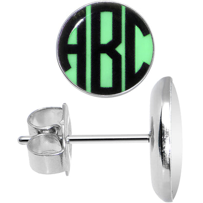Glow in the Dark Custom Initial Personalized Logo Stud Earrings
