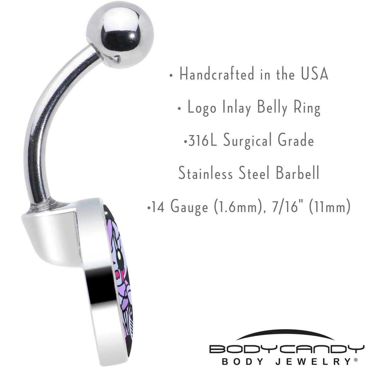 Attitude Teddy Bear Belly Ring by Onyx O