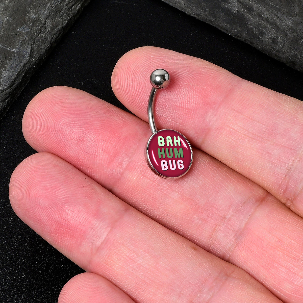 Bah Humbug Holiday Grouch Belly Ring by Onyx O