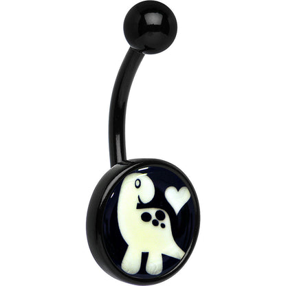 Black Glow in the Dark Cute Dinosaur Belly Ring