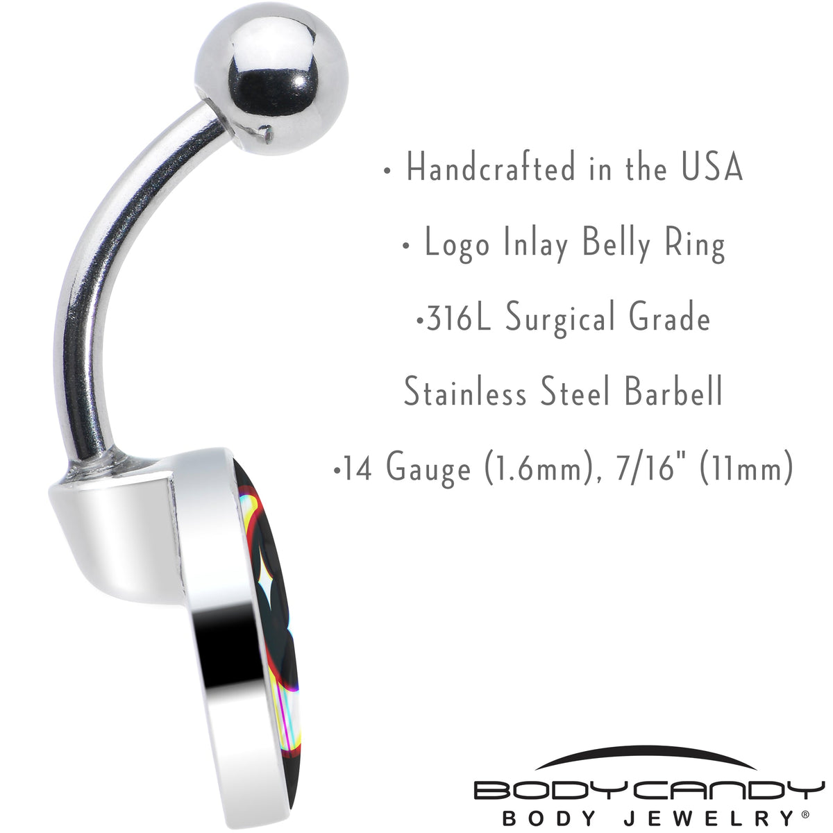 Chromatic Moon Belly Ring by Onyx O