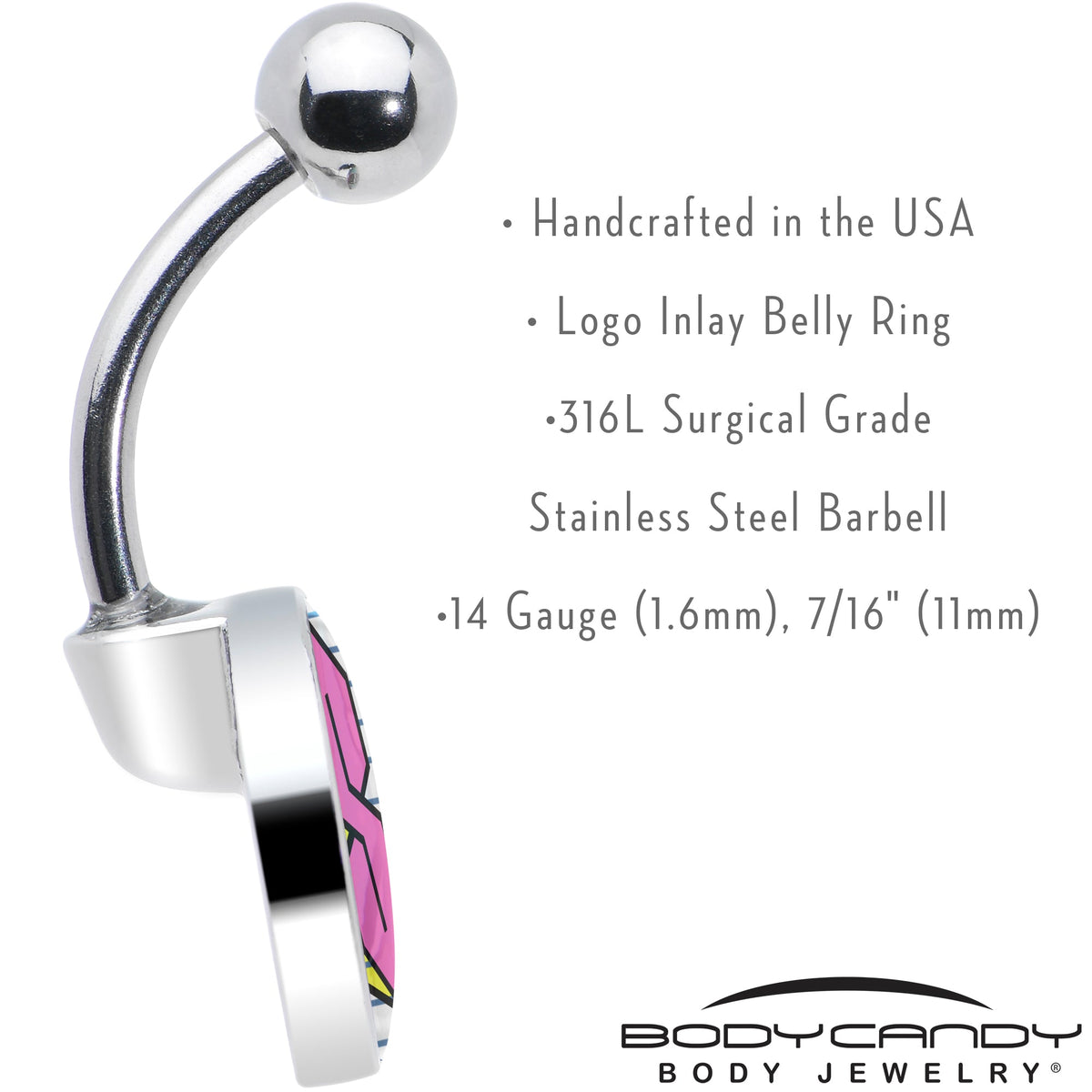 Hot Pink Cool S Belly Ring by Onyx O