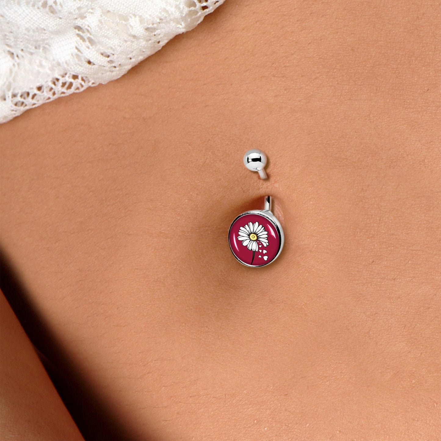 Love Me Not Flower Belly Ring by Onyx O
