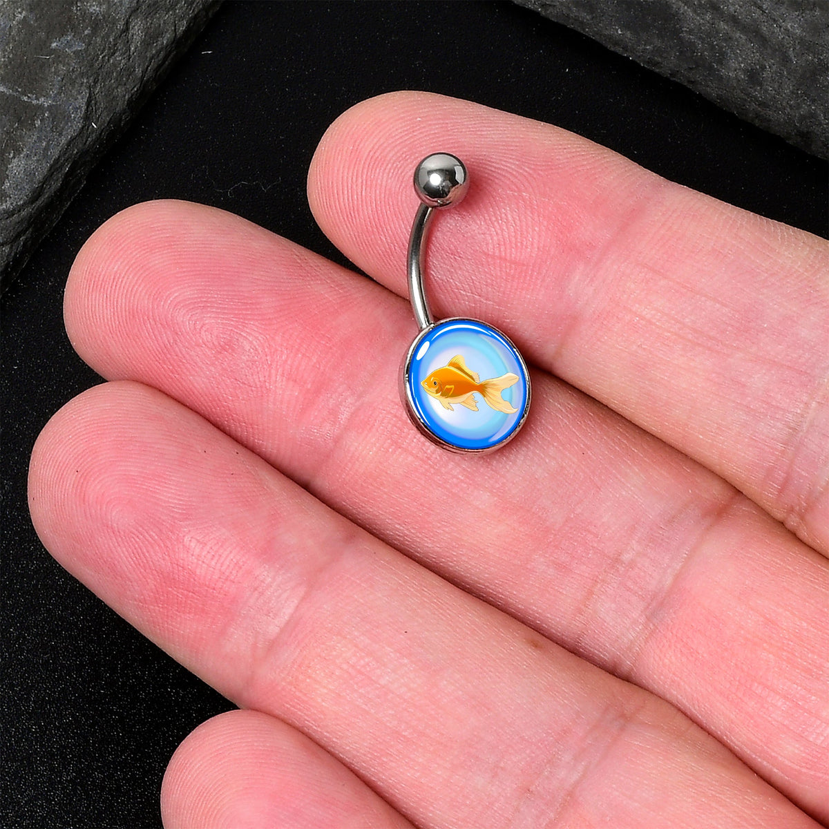 Gold Fish Belly Ring by Onyx O