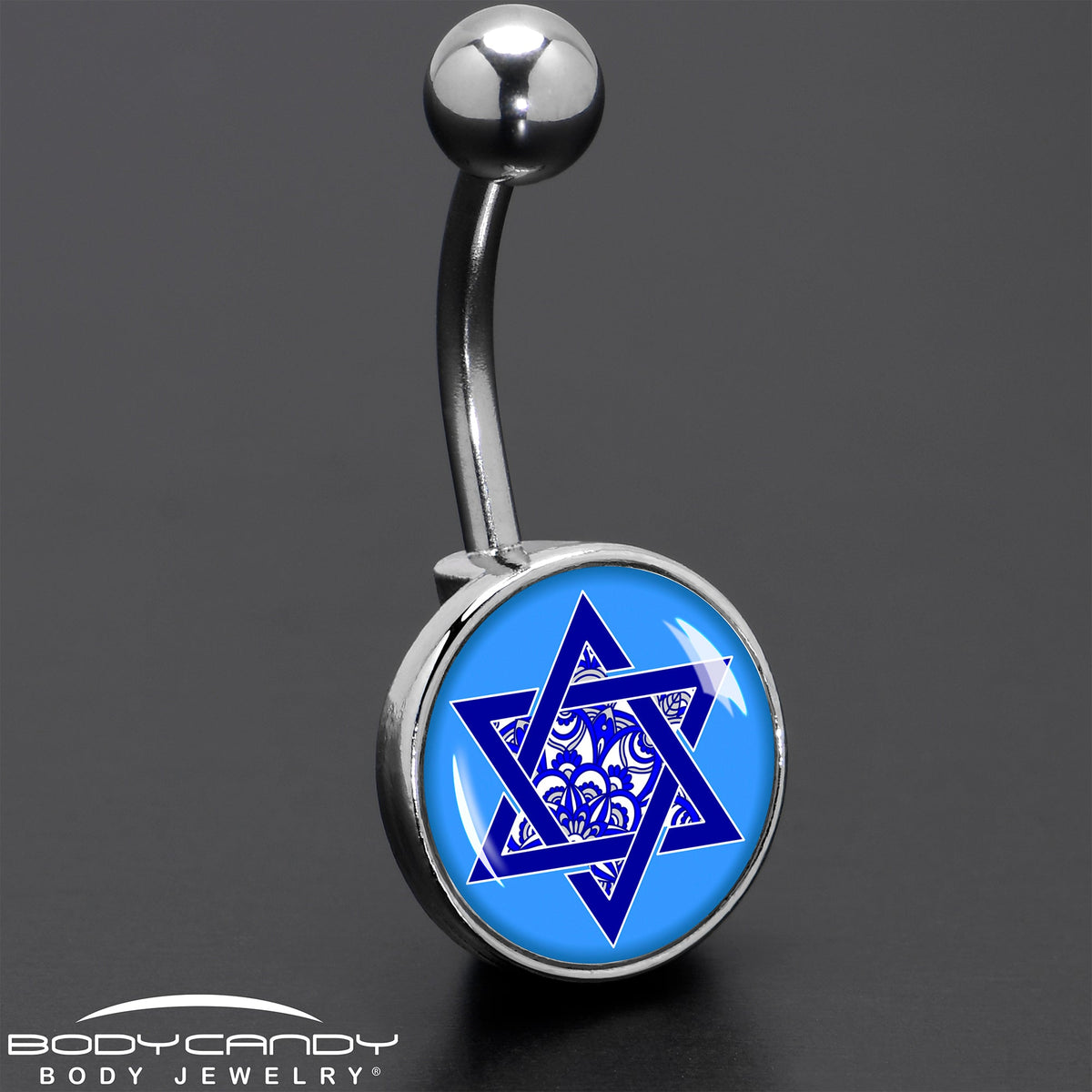 Floral Star of David Belly Ring by Onyx O