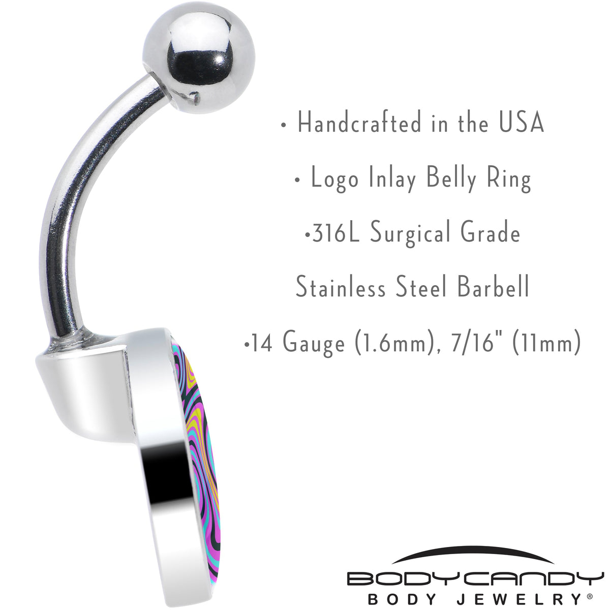 Funky Swirls Belly Ring by Onyx O