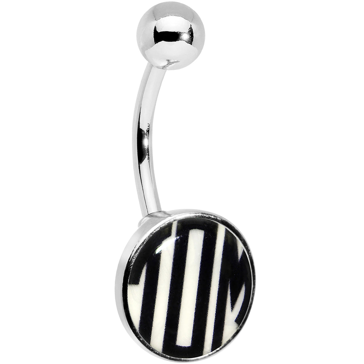 Custom Glow in the Dark Logo Personalized Initial Belly Ring