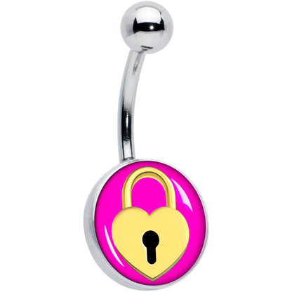 Heart Lock Belly Ring by Onyx O