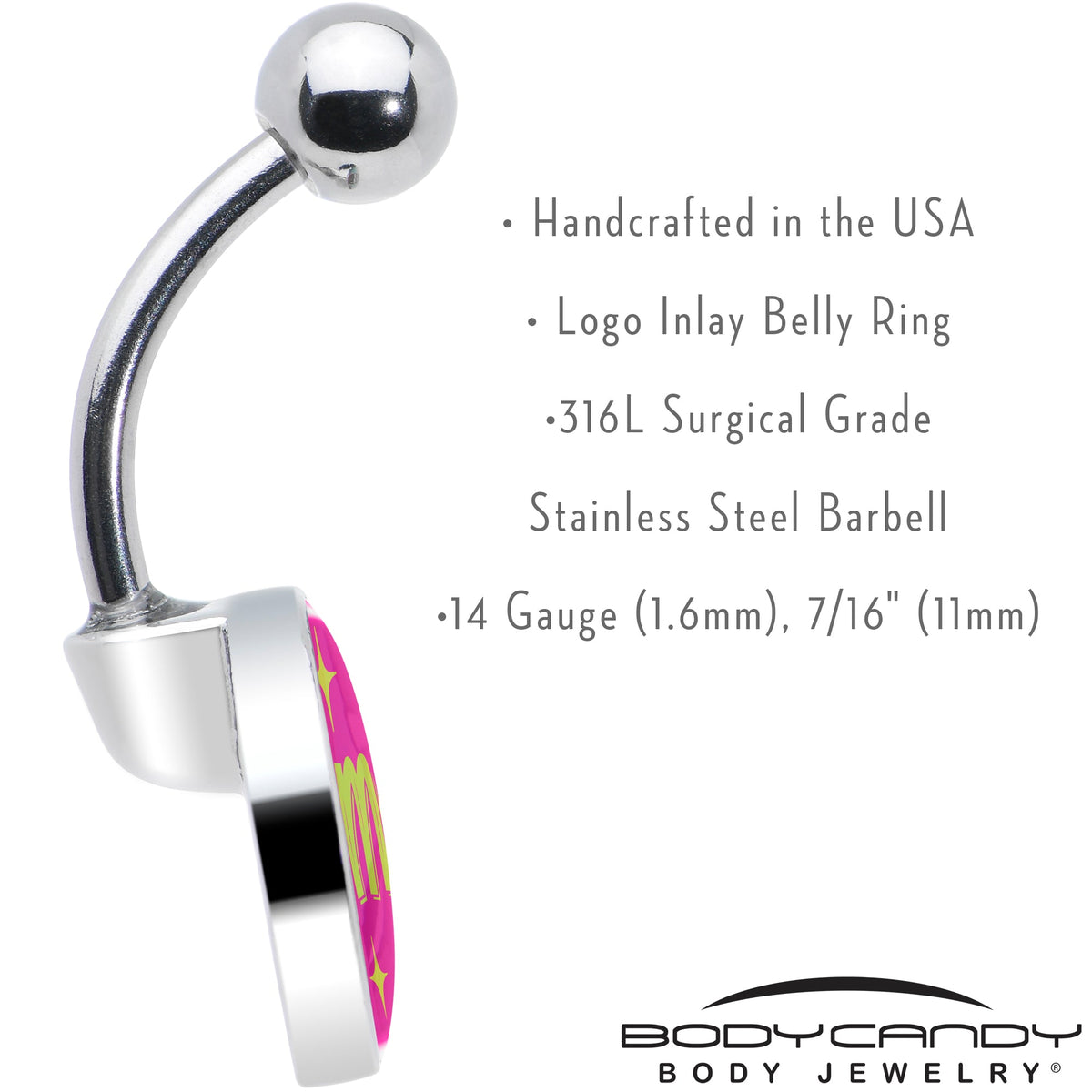Pink JOMO Belly Ring by Onyx O