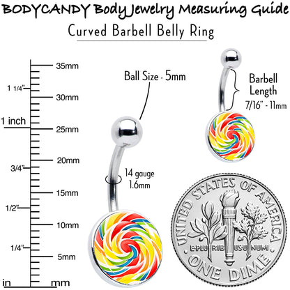 Rainbow Swirl Lollipop Belly Ring by Onyx O