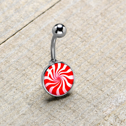 Holiday Peppermint Candy Belly Ring
