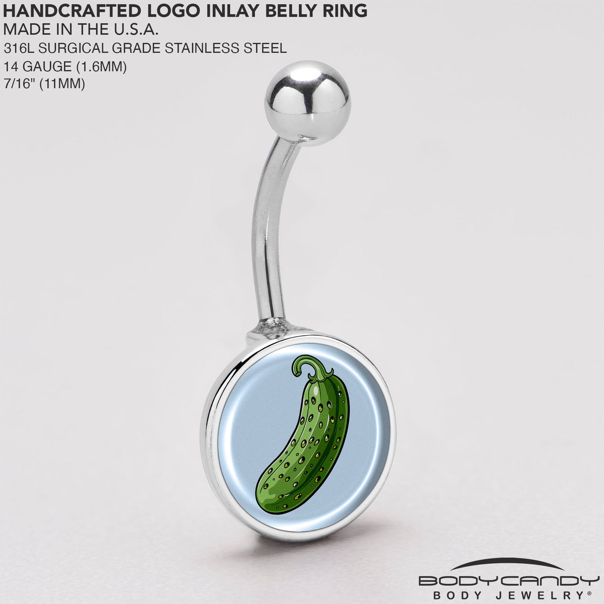 Green Pickle Belly Ring by Onyx O