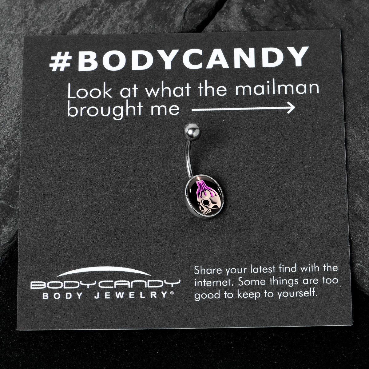 Burning Skull Candle Belly Ring by Onyx O