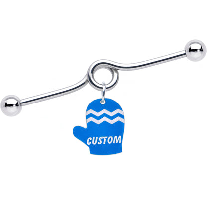Custom Holiday Mitten Personalized Industrial Barbell