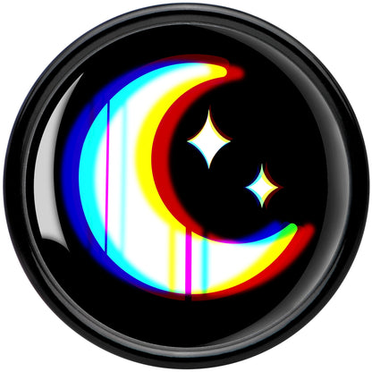 0G Chromatic Moon Black Acrylic Saddle Plug Set by Onyx O
