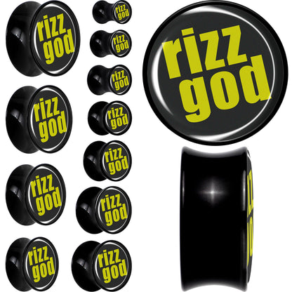 RIZZ GOD Black Acrylic Saddle Plug Set by Onyx O