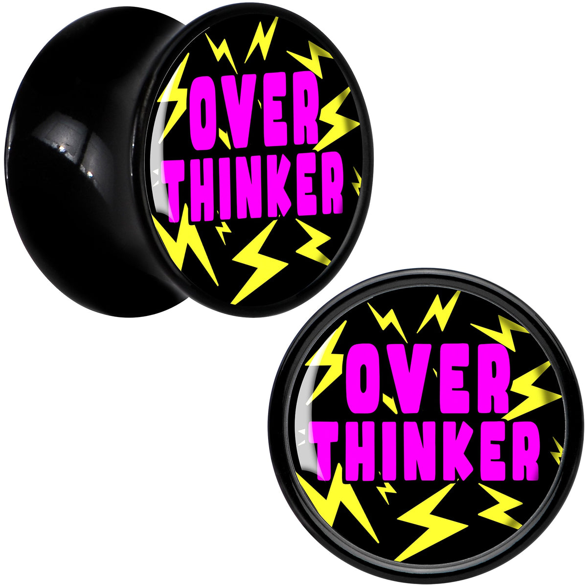 Over Thinker Impact Black Acrylic Saddle Plug Set by Onyx O