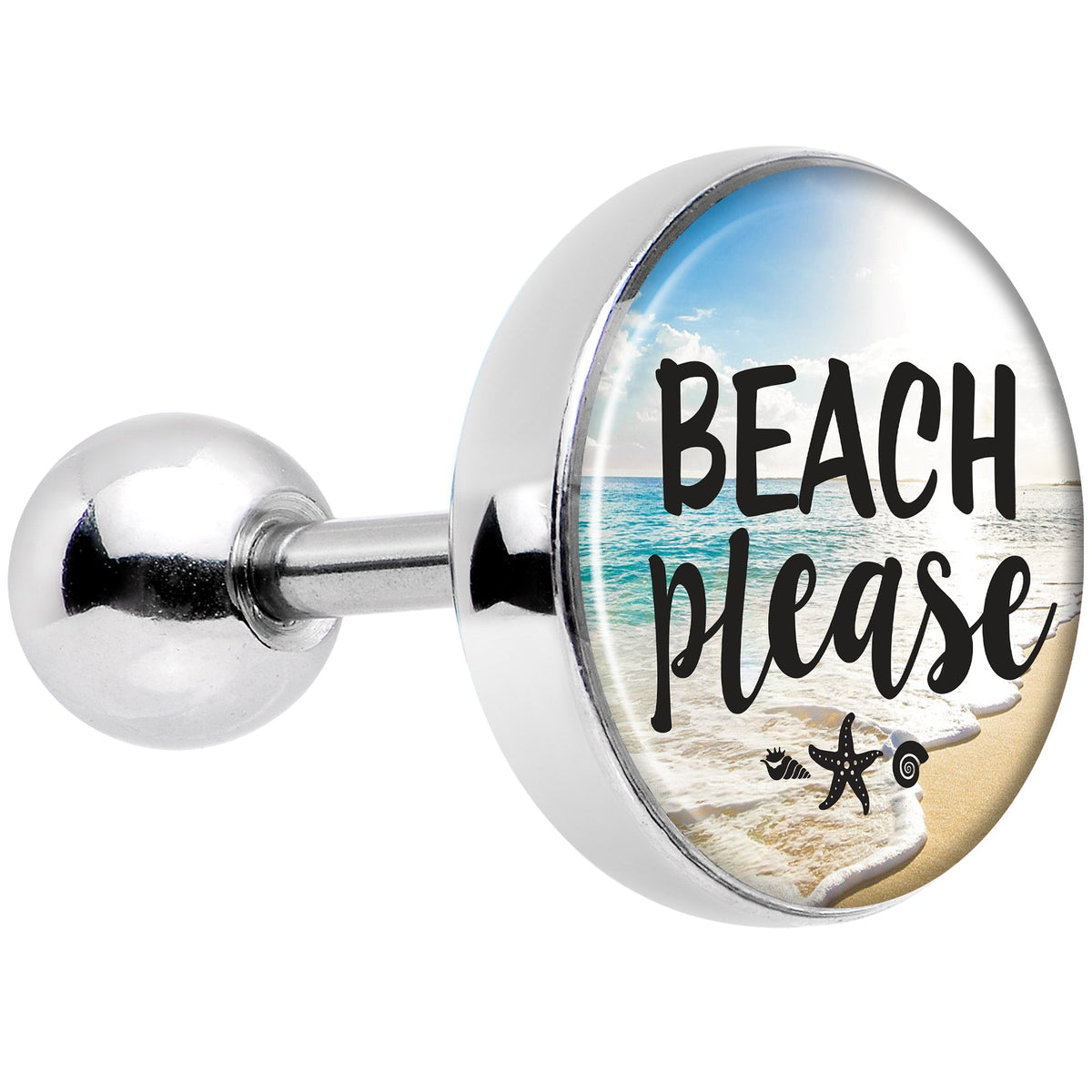 16G 1/4 Tropical Paradise Beach Please Tragus Cartilage Earring