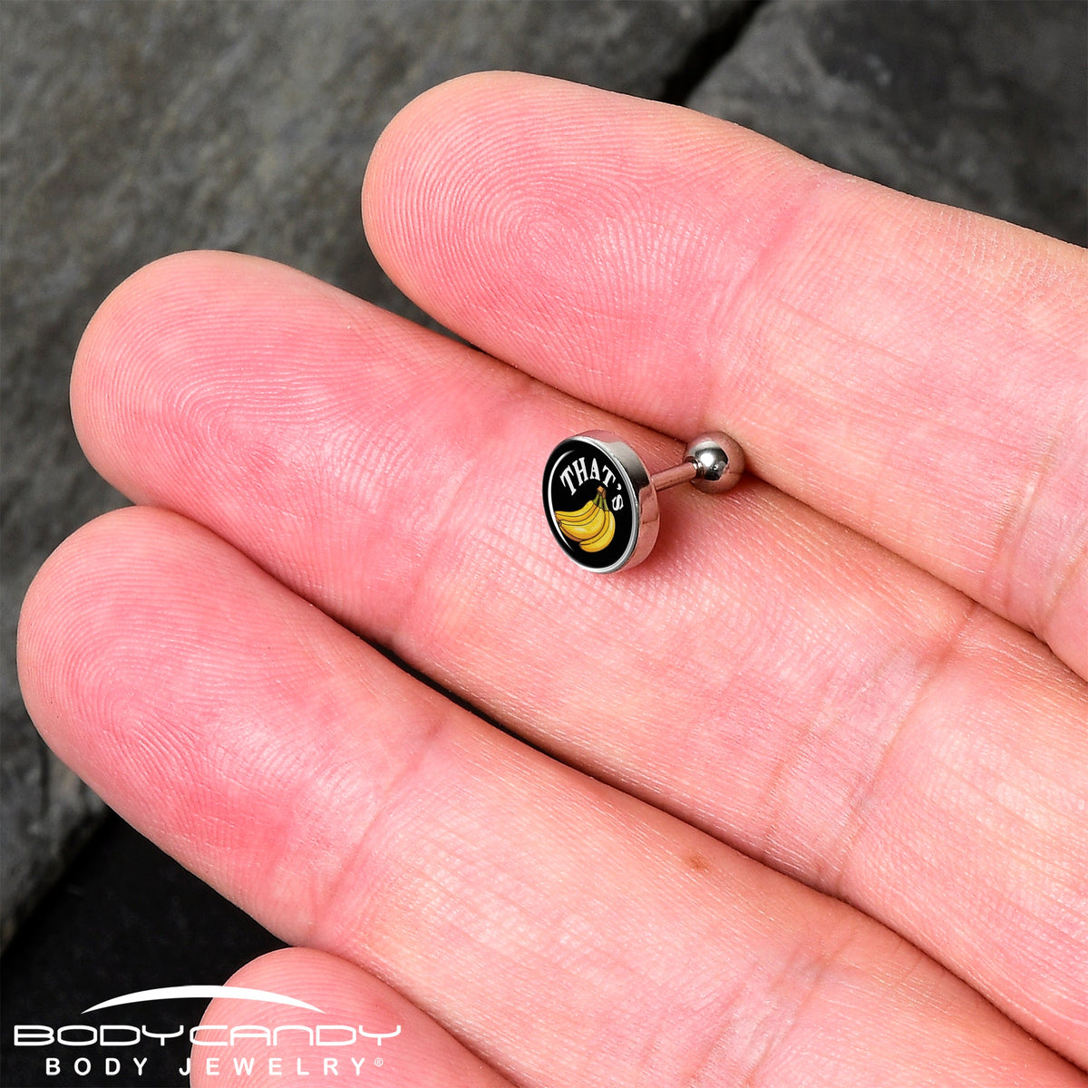 That is Bananas Tragus Cartilage Earring by Onyx O