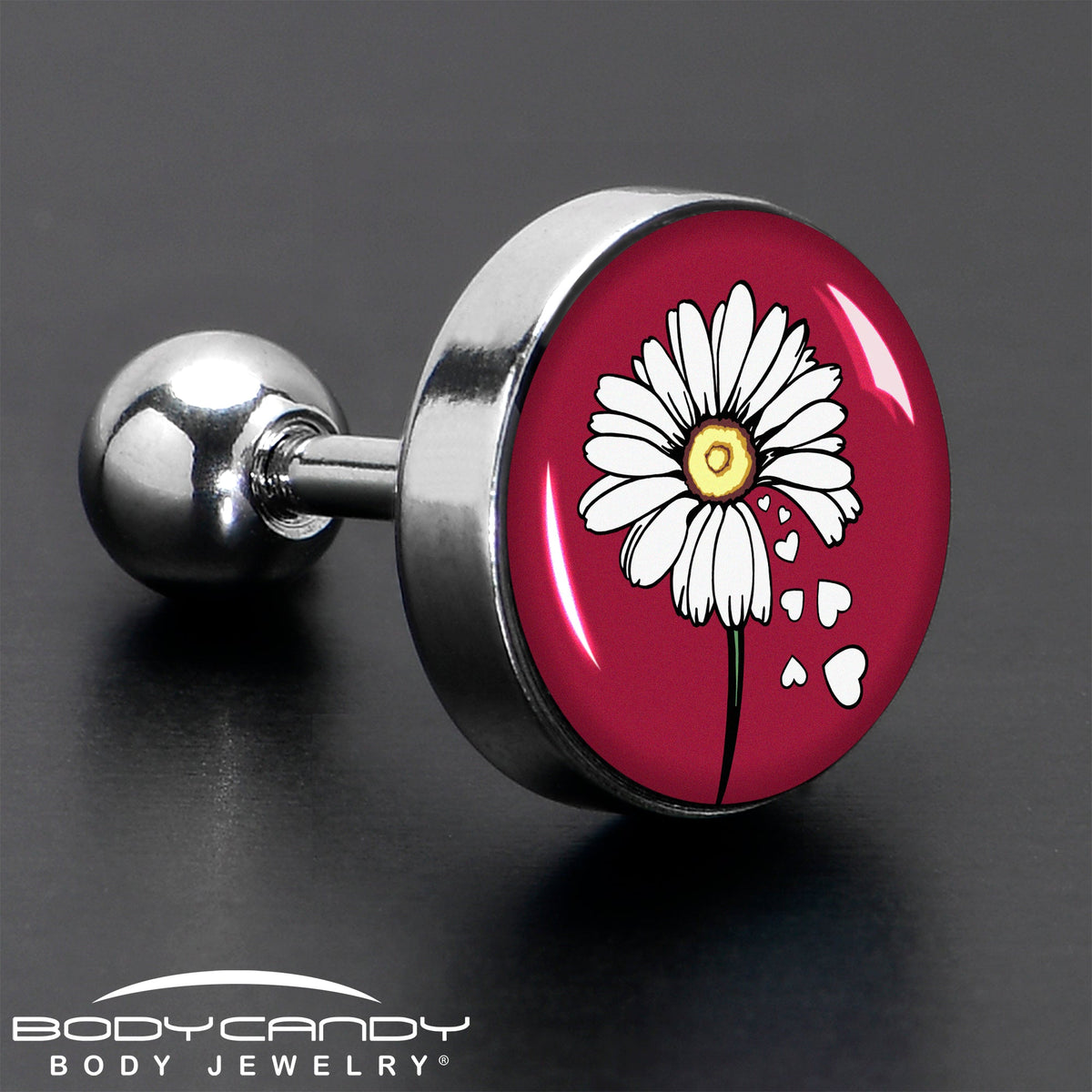 16G 1/4 Love Me Not Flower Tragus Cartilage Earring by Onyx O