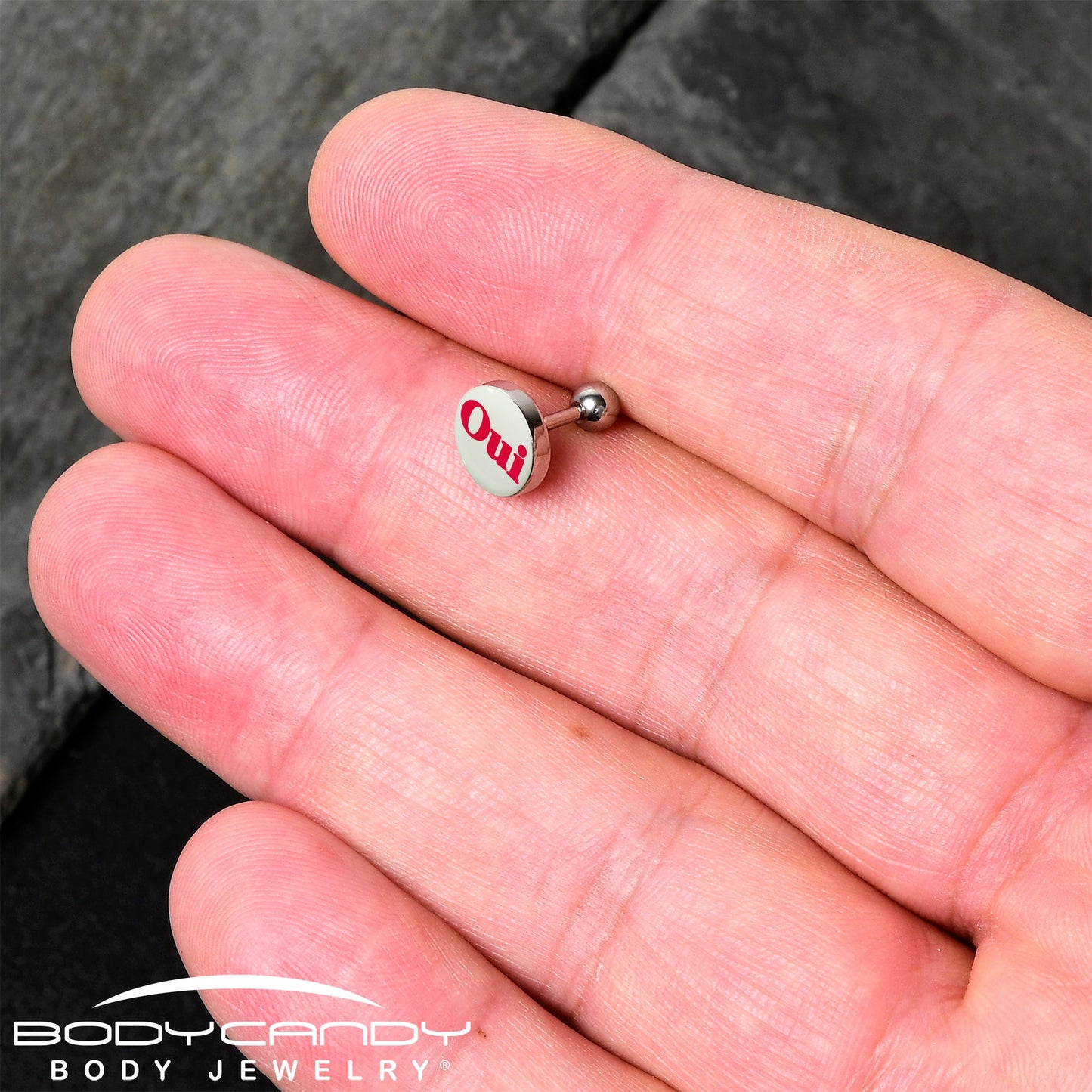 16G 1/4 Glow in the Dark OUI Tragus Cartilage Earring by Onyx O