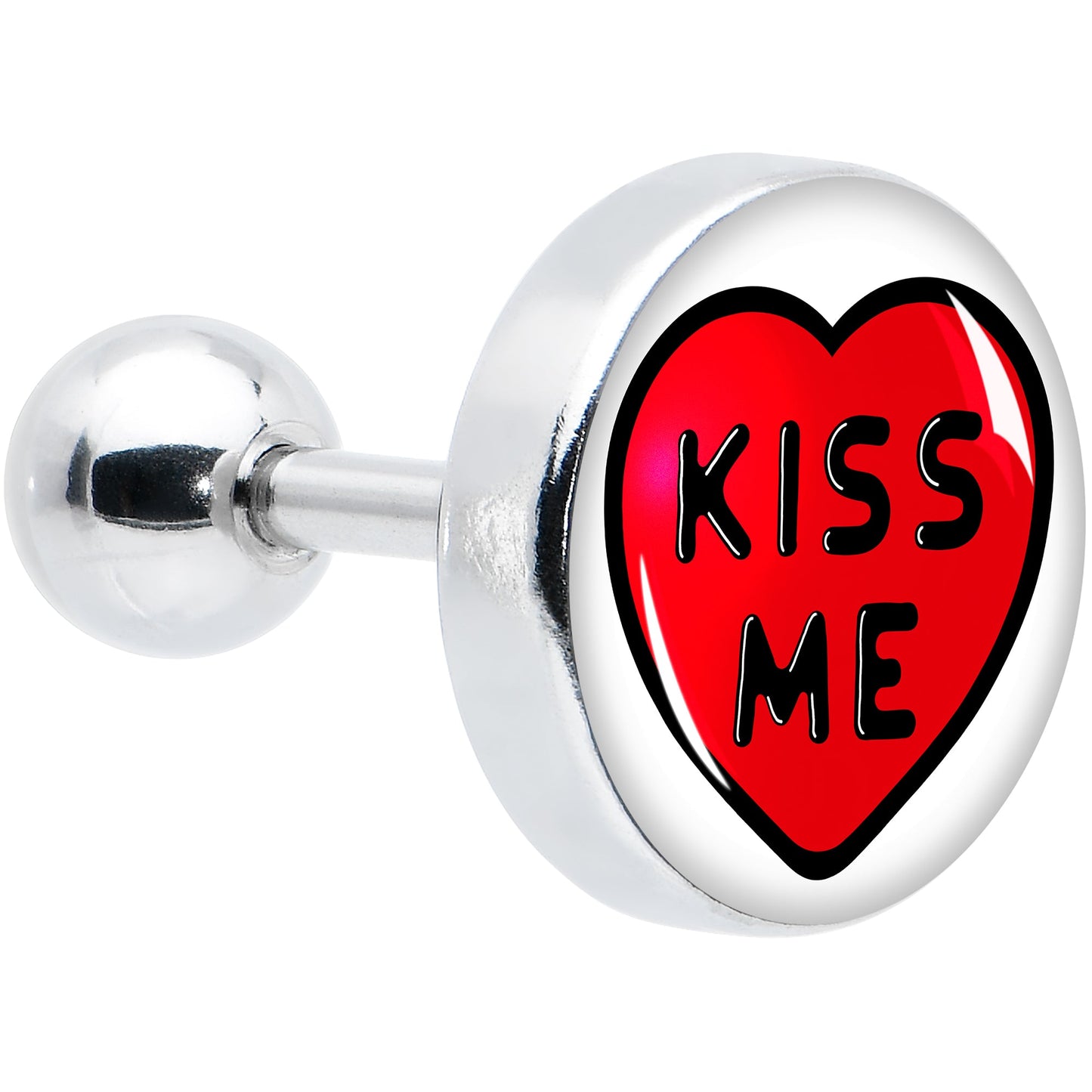 16G 1/4 Kiss Me Candy Heart Cartilage Tragus Earring by Onyx O