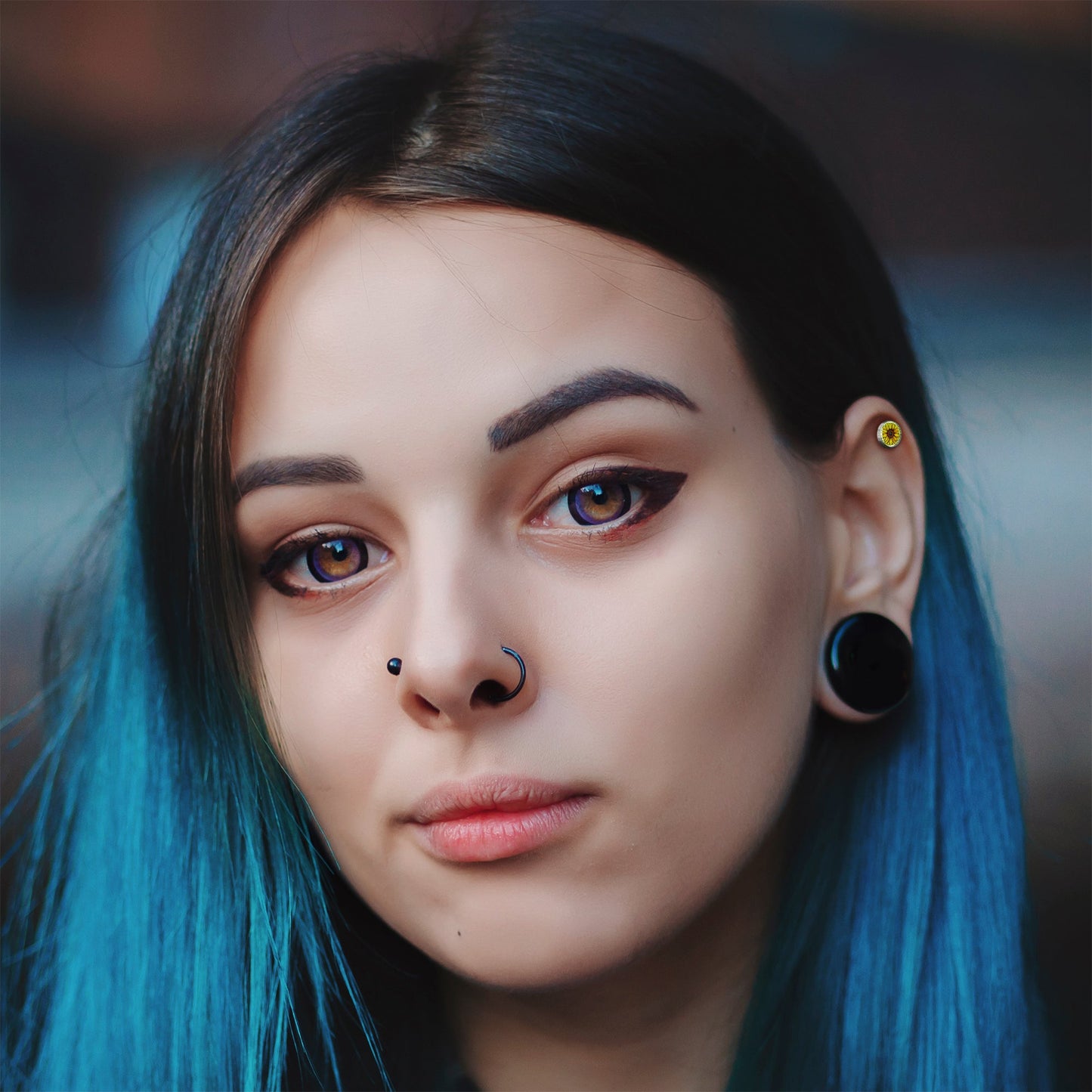 Blossom Creation Yellow Sunflower Tragus Cartilage Earring by Onyx O