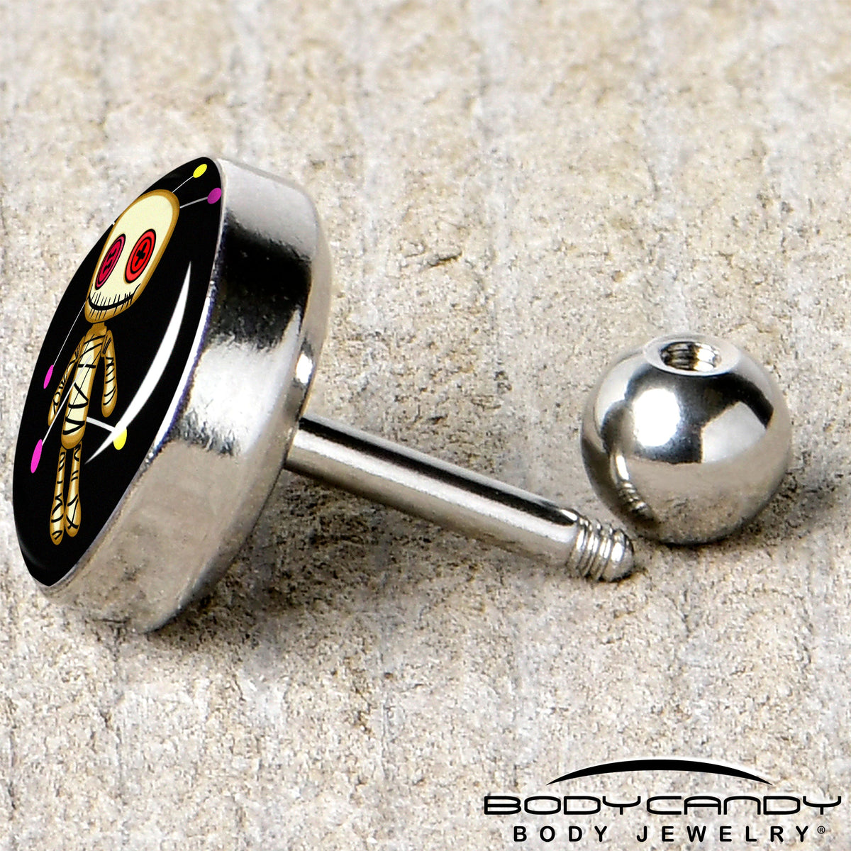 16G 1/4 Voodoo Doll Tragus Cartilage Earring by Onyx O