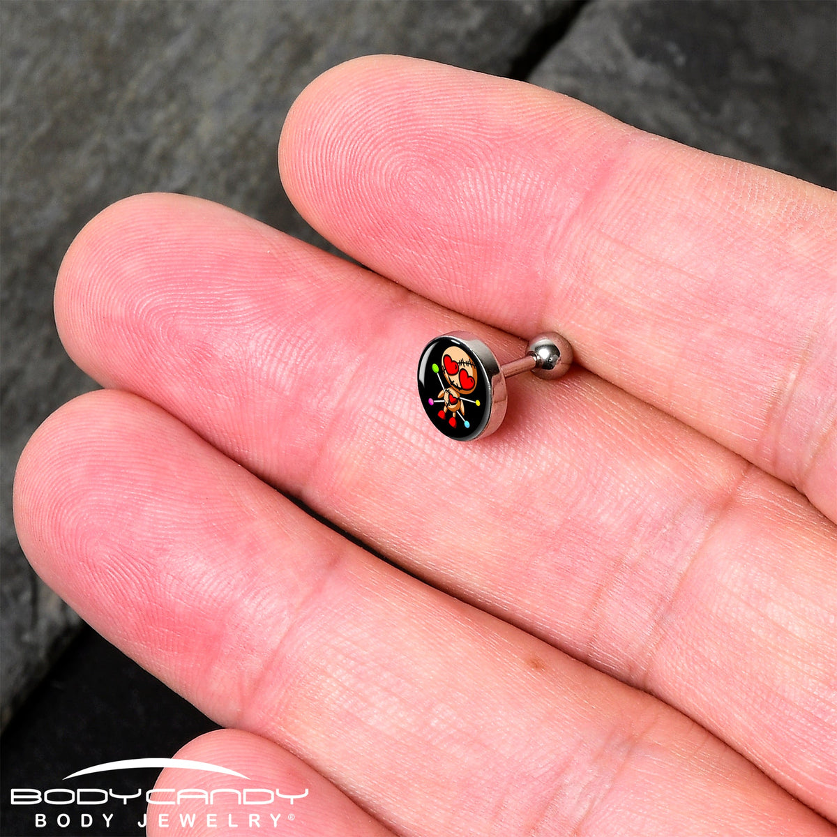 16G Valentine Heart Voodoo Doll Tragus Cartilage Earring