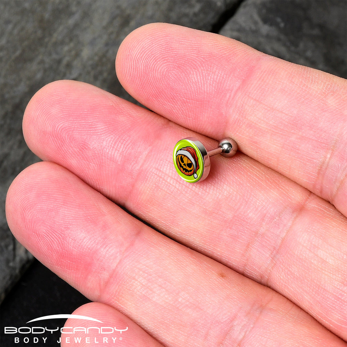 Christmas Holiday Santa Hat Pumpkin Tragus Cartilage Earring by Onyx O