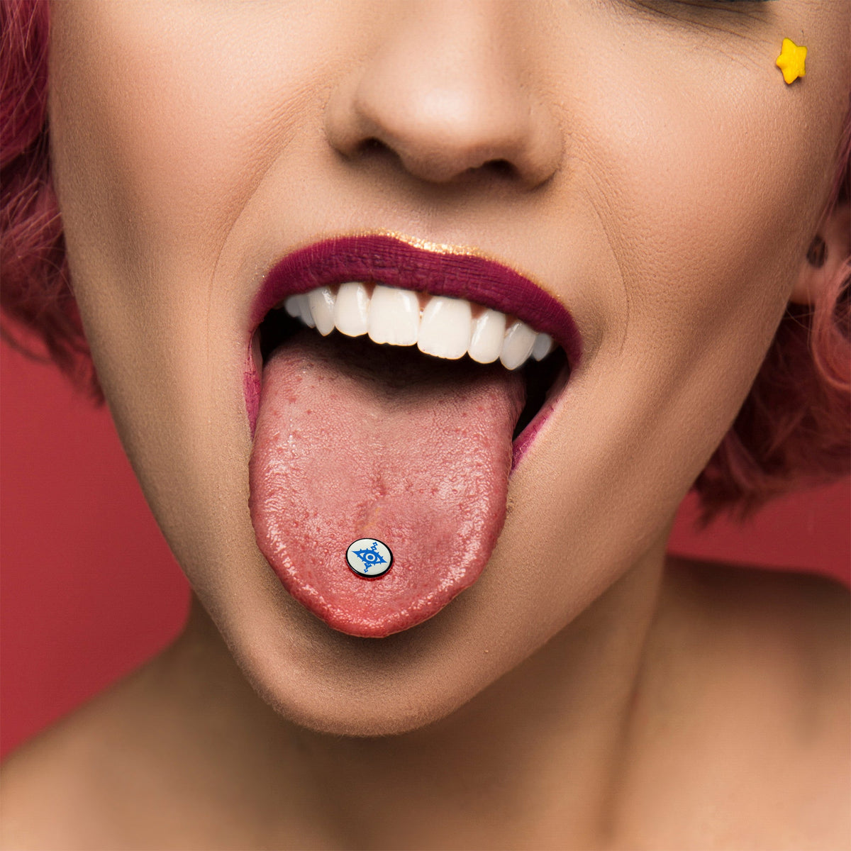 Glow in the Dark Black Anodized Evil Eye Barbell Tongue Ring by Onyx O