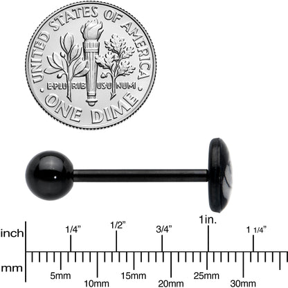 Glow in the Dark Black Anodized Poop Barbell Tongue Ring by Onyx O
