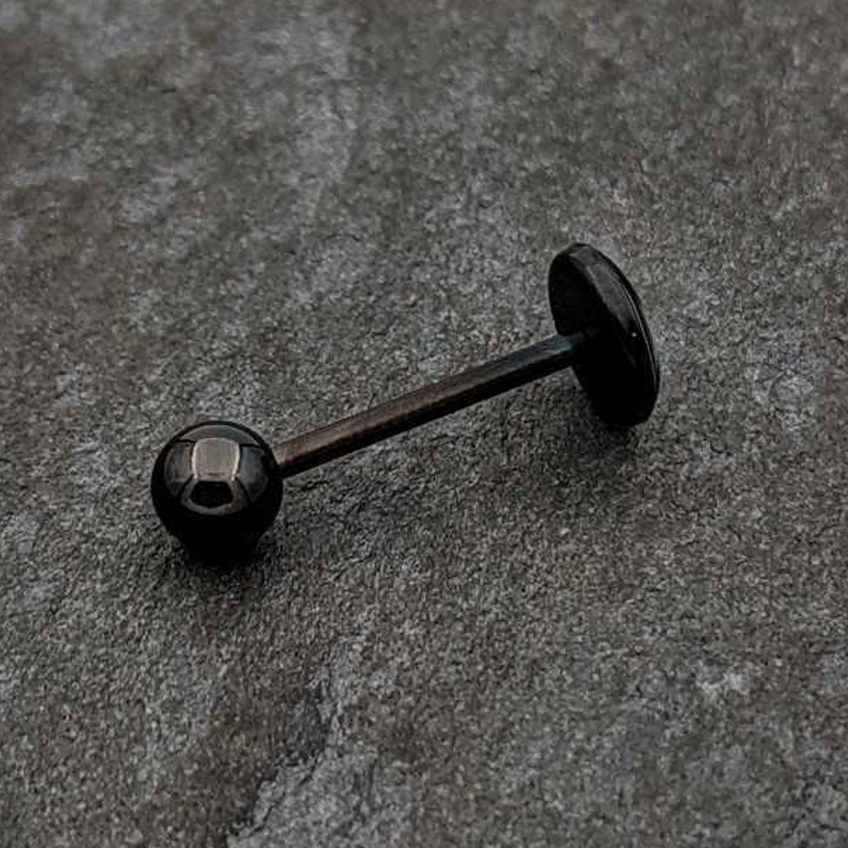 Glow in the Dark Black Anodized Radioactive Barbell Tongue Ring by Onyx O