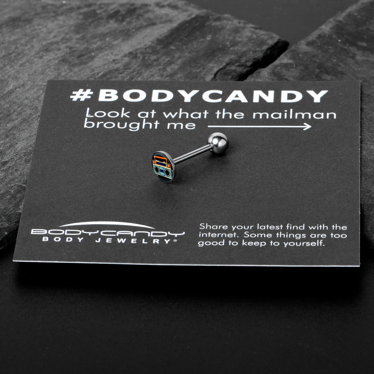Retro Boombox Barbell Tongue Ring by Onyx O