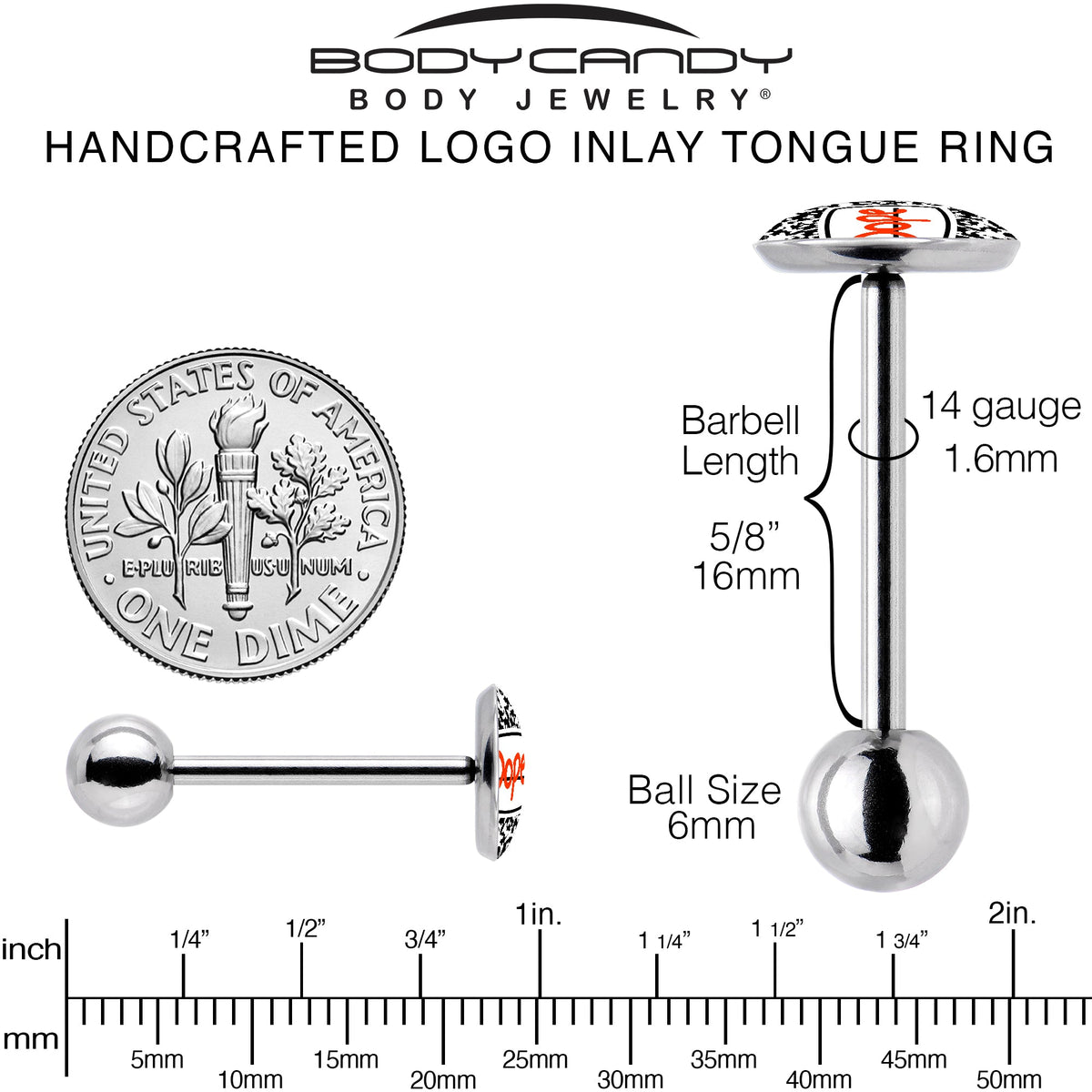 Dope Composition Notebook Barbell Tongue Ring by Onyx O