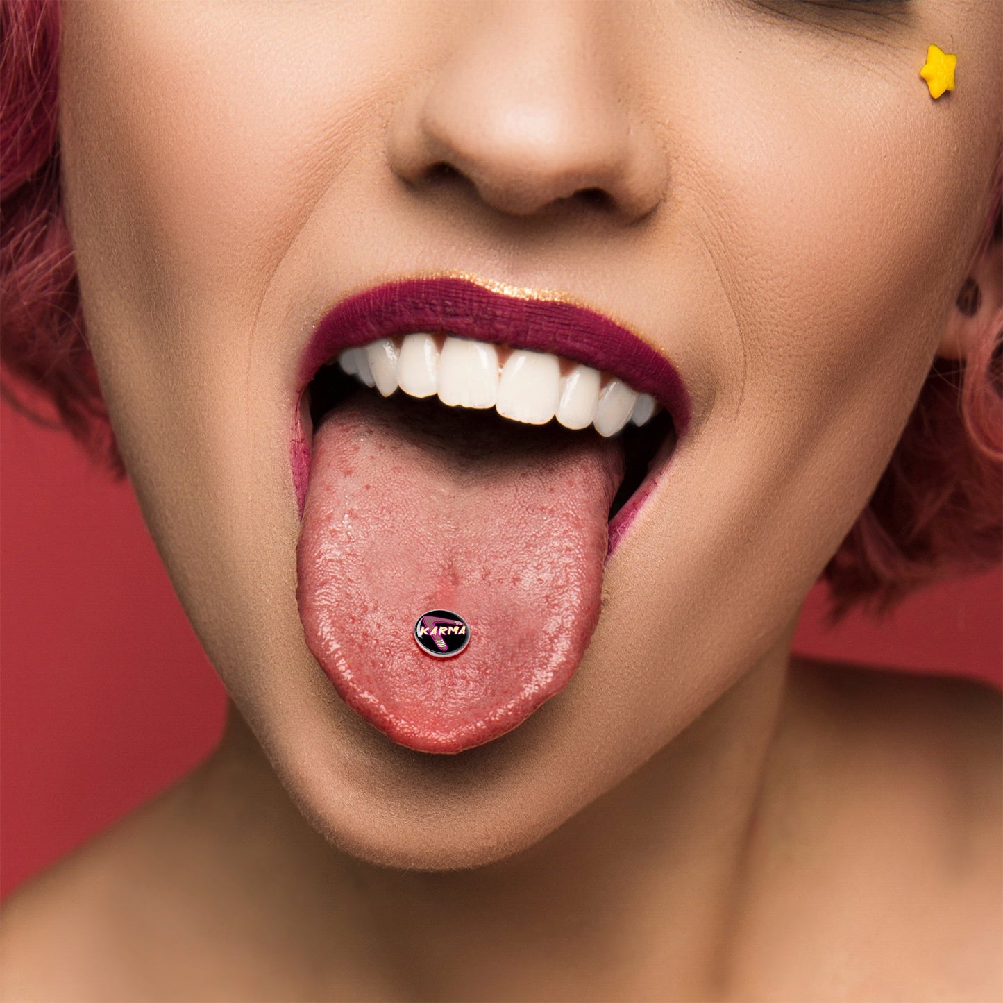 Karmic Boomerang Barbell Tongue Ring by Onyx O